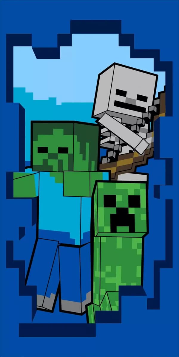 Badhandduk Minecraft Beware 70x140 cm 100% bomull