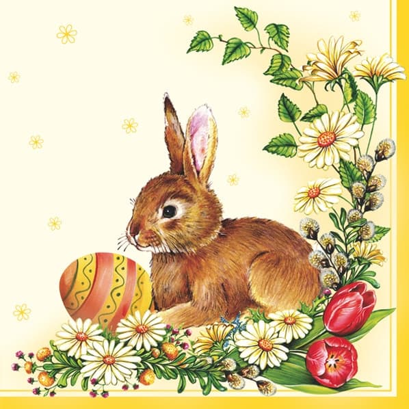 Easter napkin with egg and bunny 20 pcs 33x33 cm