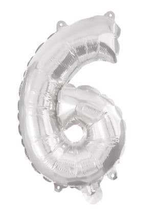 Silverballong siffra 6, 95 cm