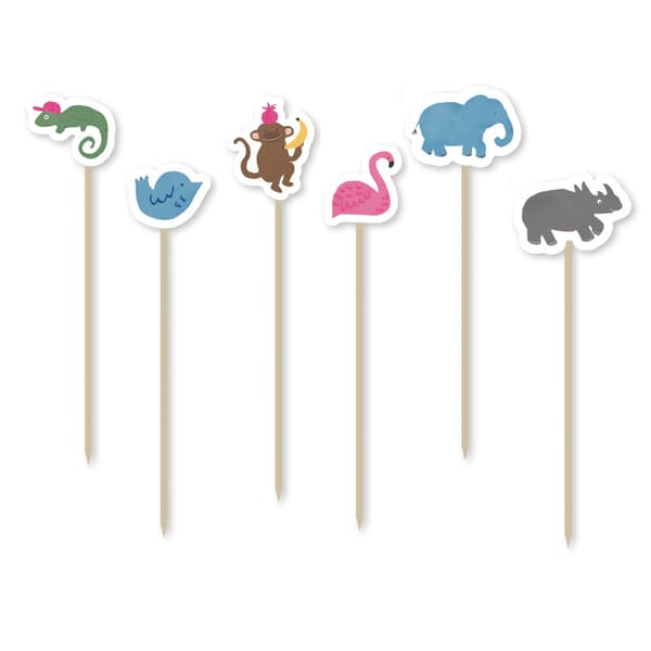 Animals dekorativa pinnar 24-pack 10 cm