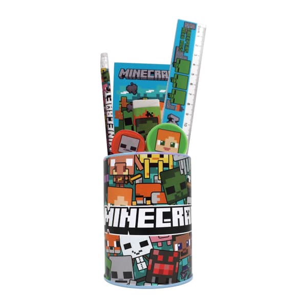 Minecraft 7-delars Skrivset med Pennställ