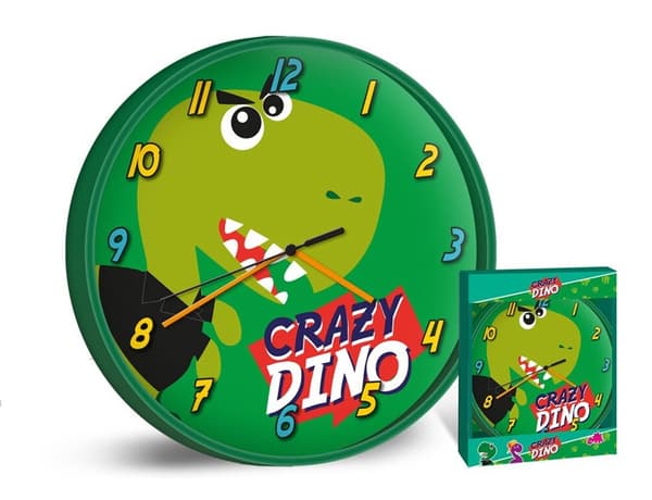 Dinosaur grön väggklocka 25 cm