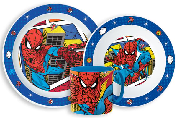 Spindelmannen middagsset Grid med mikromugg 265 ml