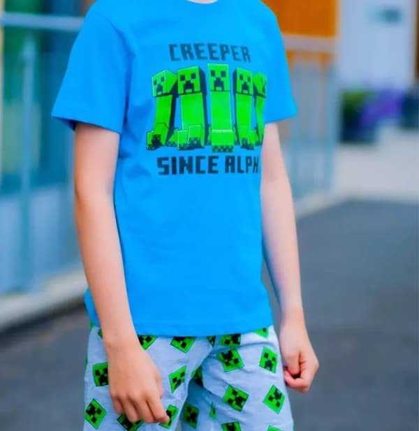 Minecraft kort pyjamas för barn