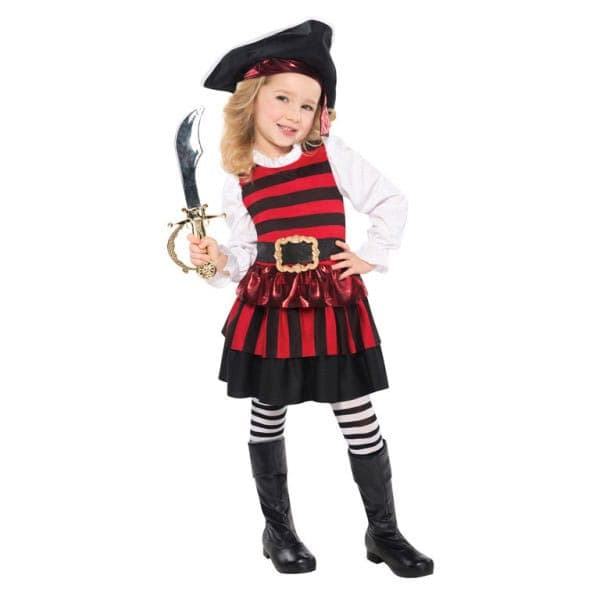 Pirate Little Lass barnkostym 3-4 år