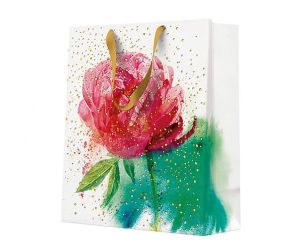 Rose akvarell presentpåse 20x25x10 cm