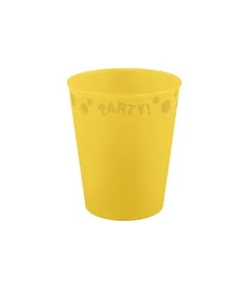 Party Yellow micro premium plastmugg 250 ml