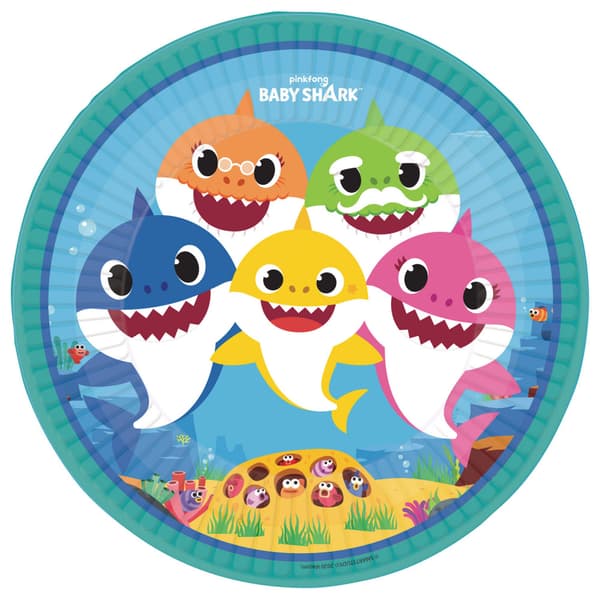 Baby Shark Pappersassietter 8-pack 23 cm