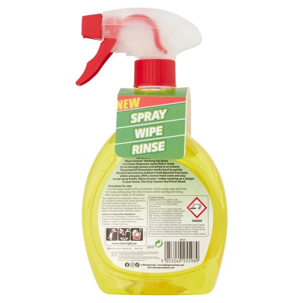 Elbow Grease Diskmedelsspray Med Frisk Citrondoft 500 Ml