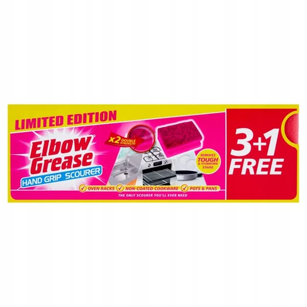 Rosa diskborste för köksredskap, Elbow Grease, 4 st