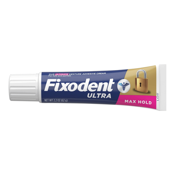Max Hold Fixodent – extra starkt lim för tandproteser, 2-pack