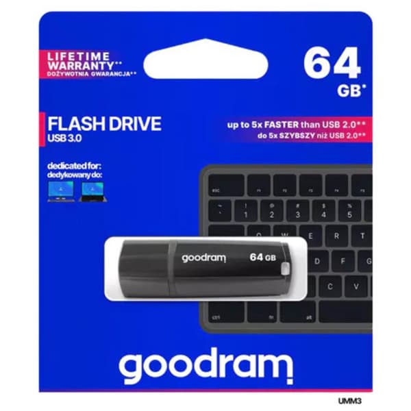 GOODRAM 64GB UMM3 FlashDrive USB 3.0 - Musta
