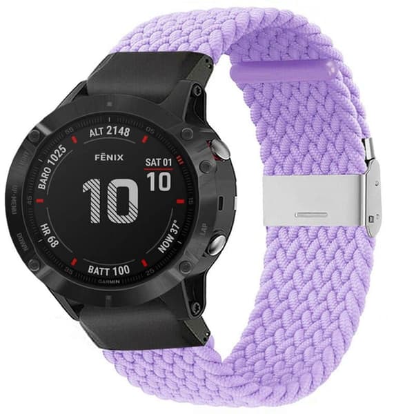 Flettet Urrem til Garmin Fenix 6X - Lightpurple