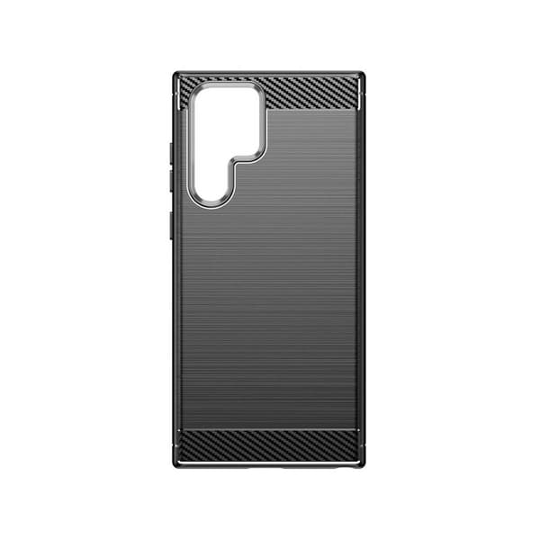 Børstet silikone cover til Samsung Galaxy S23 Ultra - Sort