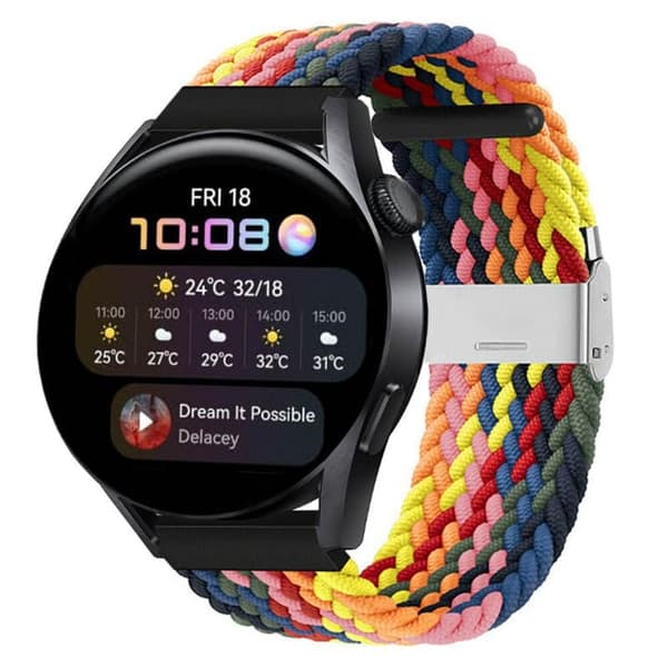 Flettet Elastisk urrem til Huawei Watch 3 (46mm) - rainbow