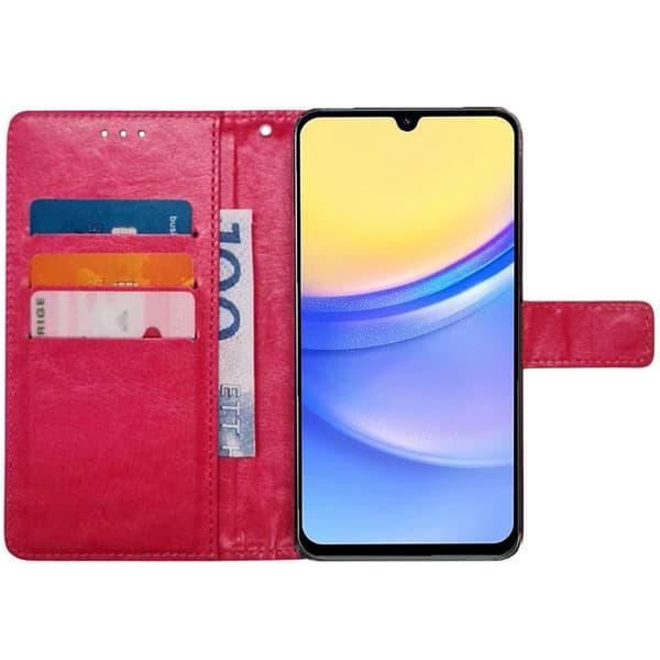 Wallet cover 3-kort til Samsung Galaxy A15 - Lyserød