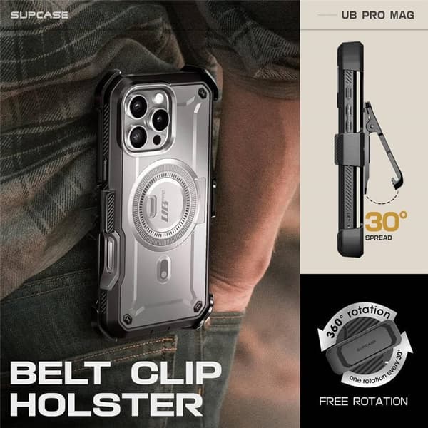 SUPCASE UB Pro Mag deksel til Apple iPhone 16 Pro Max - TiGray