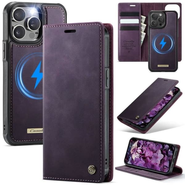 CaseMe mobildeksel C49 2i1 til Apple iPhone 15 Pro Max – Purple