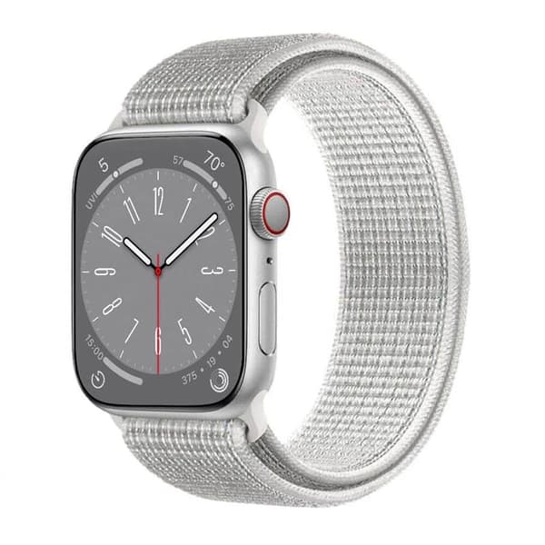 Nylon Urrem til Apple Watch 9 (45mm) - Summit White