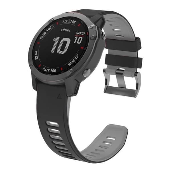 Twin kellon ranneke Garmin Fenix 6X - Musta/harmaa