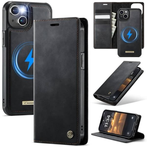 CaseMe mobildeksel C49 2i1 til Apple iPhone 15 Plus – Onyx black