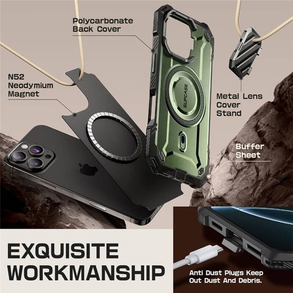 SUPCASE UB Mag XT cover til Apple iPhone 16 Pro Max - Guldan