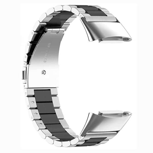 Rustfrit stÃ¥l urrem til Fitbit Charge 5 - SÃ¸lv/sort