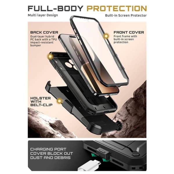 SUPCASE UB Pro cover til Apple iPhone 17 Pro - Sort