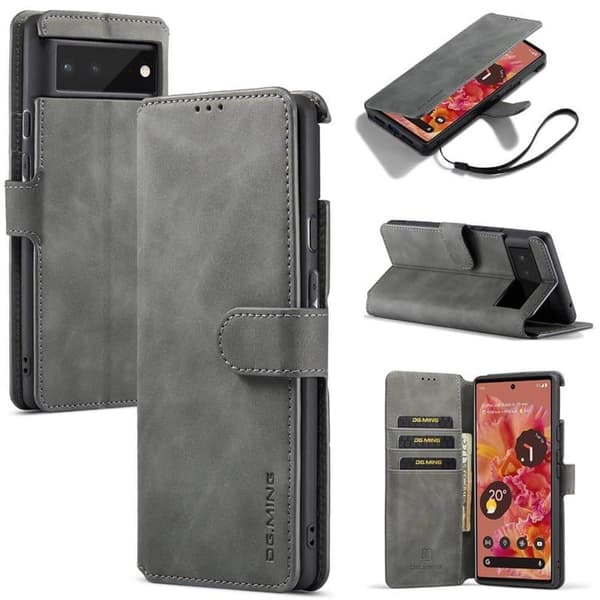 DG-Ming Wallet cover 3-kort til Google Pixel 6 - Grå