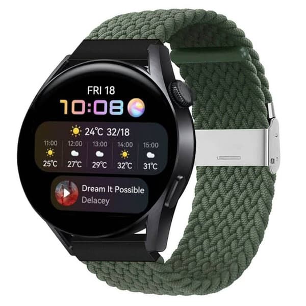 Flettet Elastisk urrem til Huawei Watch 3 (46mm) - Army