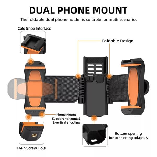Sunnylife dobbelt telefonholder til DJI Osmo Pocket 3