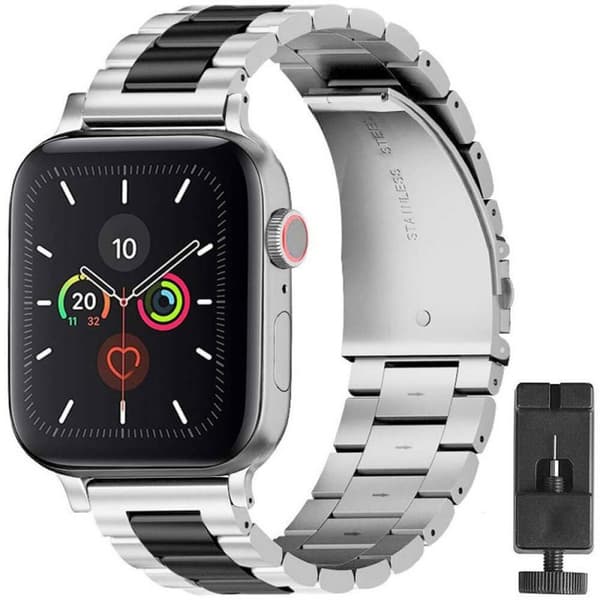 Urrem Rustfrit stÃ¥l til Apple Watch 5 (44mm) - SÃ¸lv / da