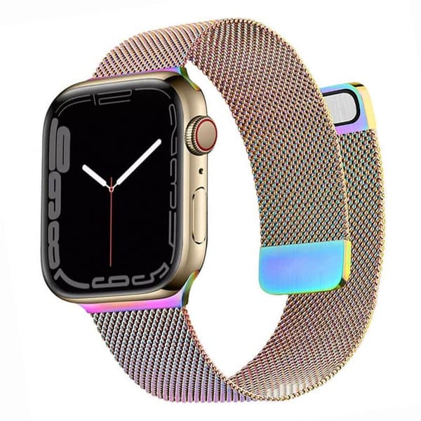 Split milanese klokkereim til Apple Watch 7 (41mm) - Rainbow