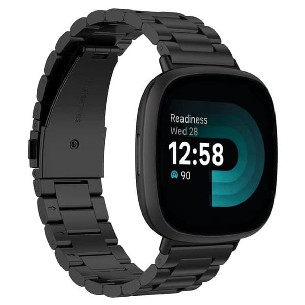 Klokkereim Rustfritt stÃ¥l til Fitbit Versa 4 - Svart