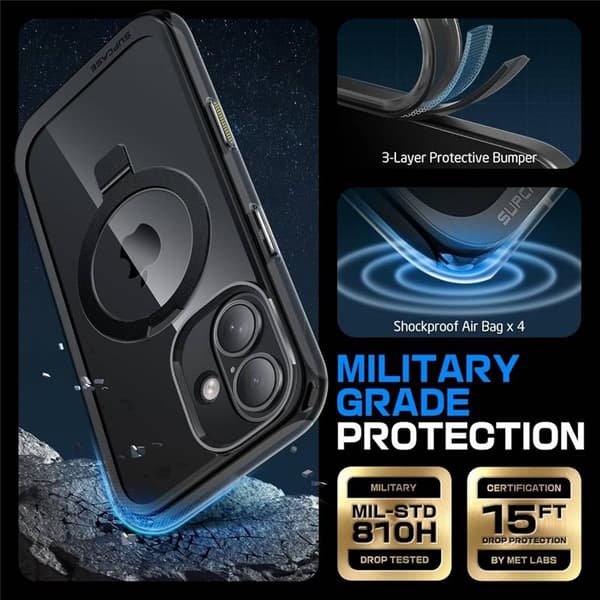 SUPCASE UB Mag Stand cover til Apple iPhone 16 - Sort