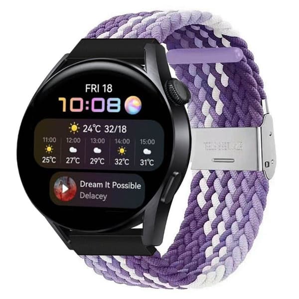 Flettet Elastisk urrem til Huawei Watch 3 (46mm) - gradientpurpl