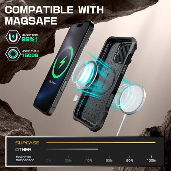 SUPCASE UB Mag XT cover til Apple iPhone 16 Pro Max - Sort