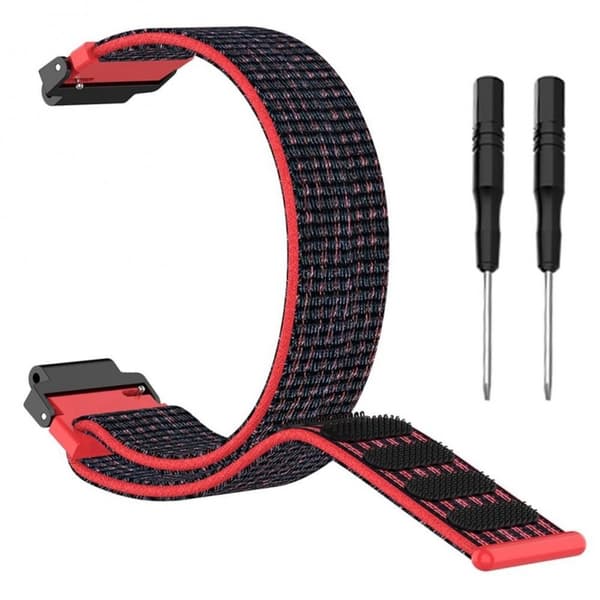 Nylon klokkereim til Garmin Forerunner 735XT - RÃ¸d