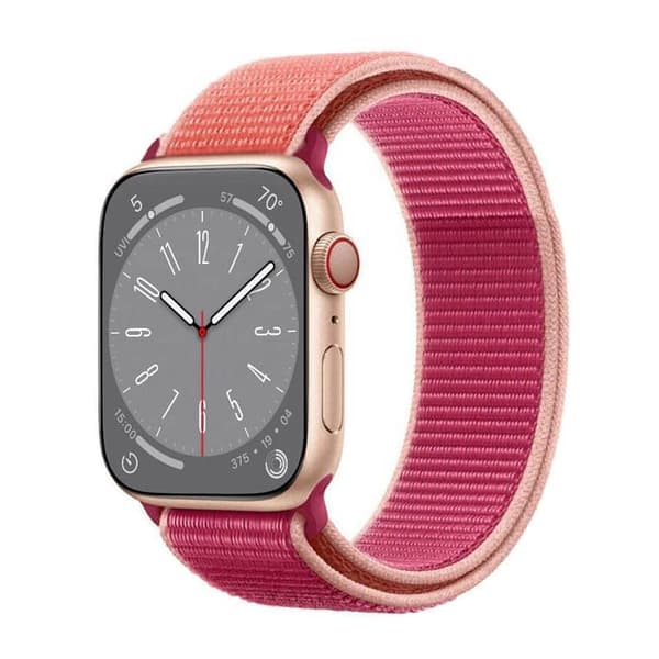 Nylon Urrem til Apple Watch 9 (45mm) - Pomegranate