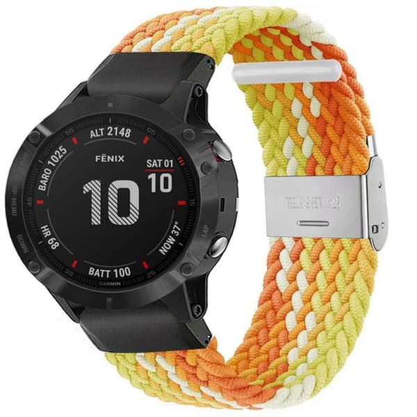 Flettet Urrem til Garmin Fenix 6X - Gradient orange