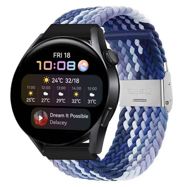 Flettet Elastisk urrem til Huawei Watch 3 (46mm) - Gradientblue