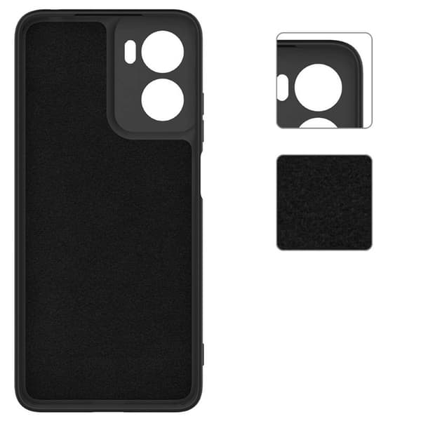 Liquid silikone cover til Motorola Moto E15 - Sort