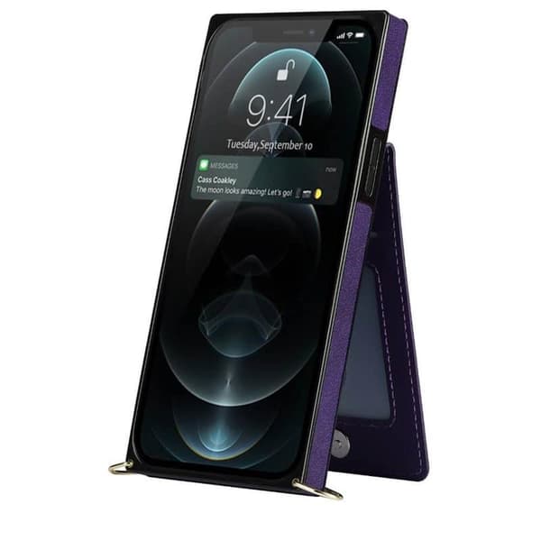 Zipper halskæde etui til Apple iPhone 12 - Lilla