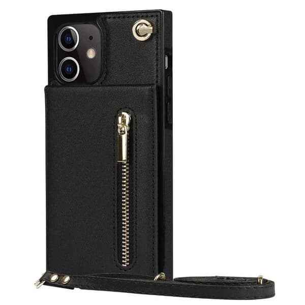 Zipper necklace case till Apple iPhone 12 - Svart