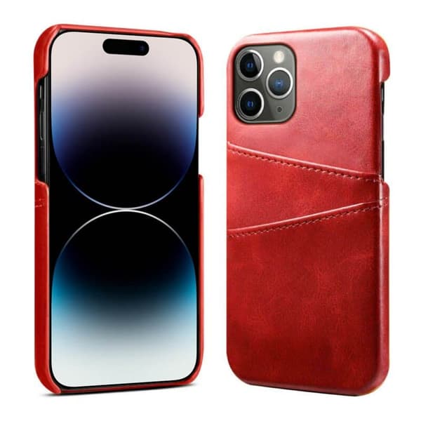 Retro cover med slots til Apple iPhone 14 Pro Max - Rød