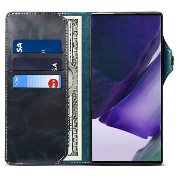 Denior mobildeksel lær til Samsung Galaxy Note 20 Ultra - Blå