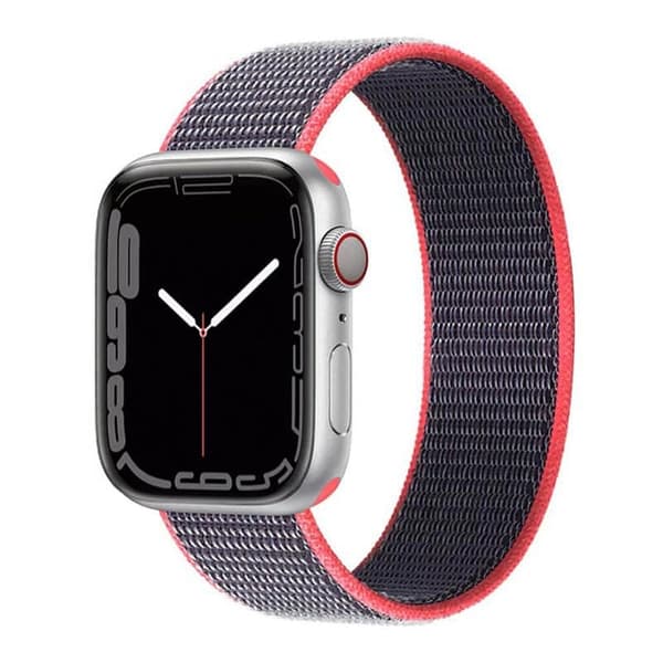 Nylon Urrem til Apple Watch 7 (45mm) - Electic Pink