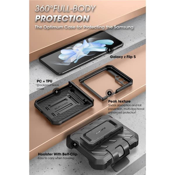 SUPCASE UB Pro cover til Samsung Galaxy Z Flip 5 - Sort