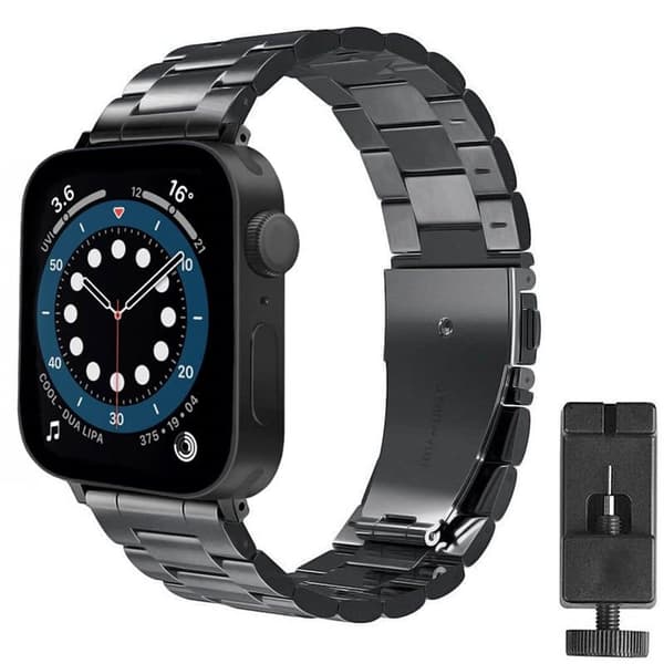 Urrem Rustfrit stÃ¥l til Apple Watch 6 (44mm) - Sort