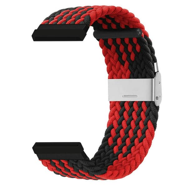 Flettet elastisk urrem til Fitbit Sense 2 - RÃ¸d/sort